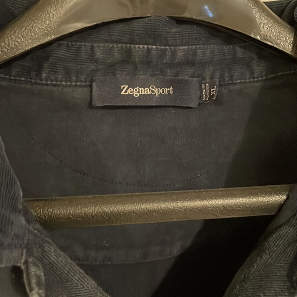 Zegna Sport Navy Blue - long-sleeve polo. 100% Cotton - Picture 2 of 4